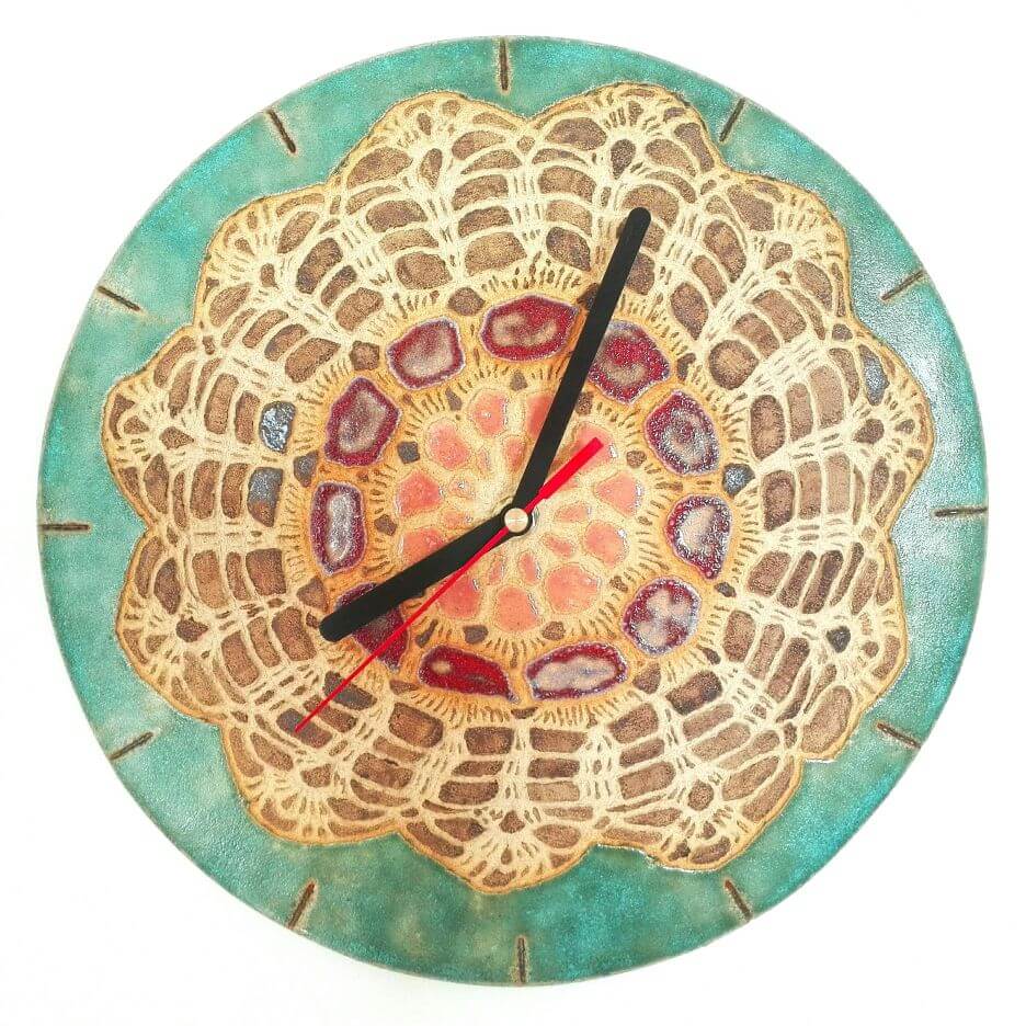 zegar niebieski babcina koronka