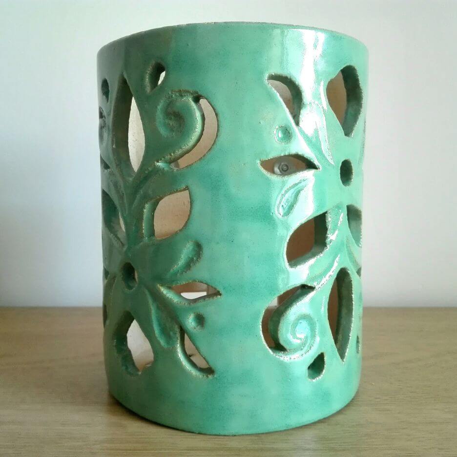 ceramiczny kinkiet niebieski