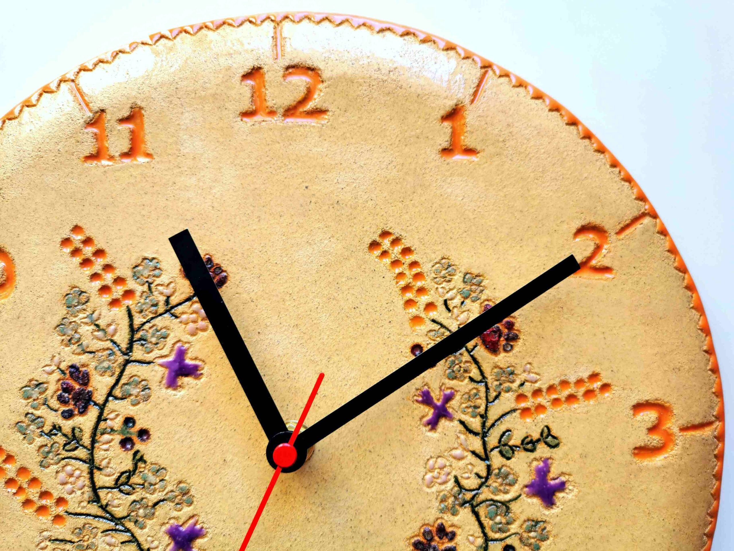 zegar motyw kwiatowy