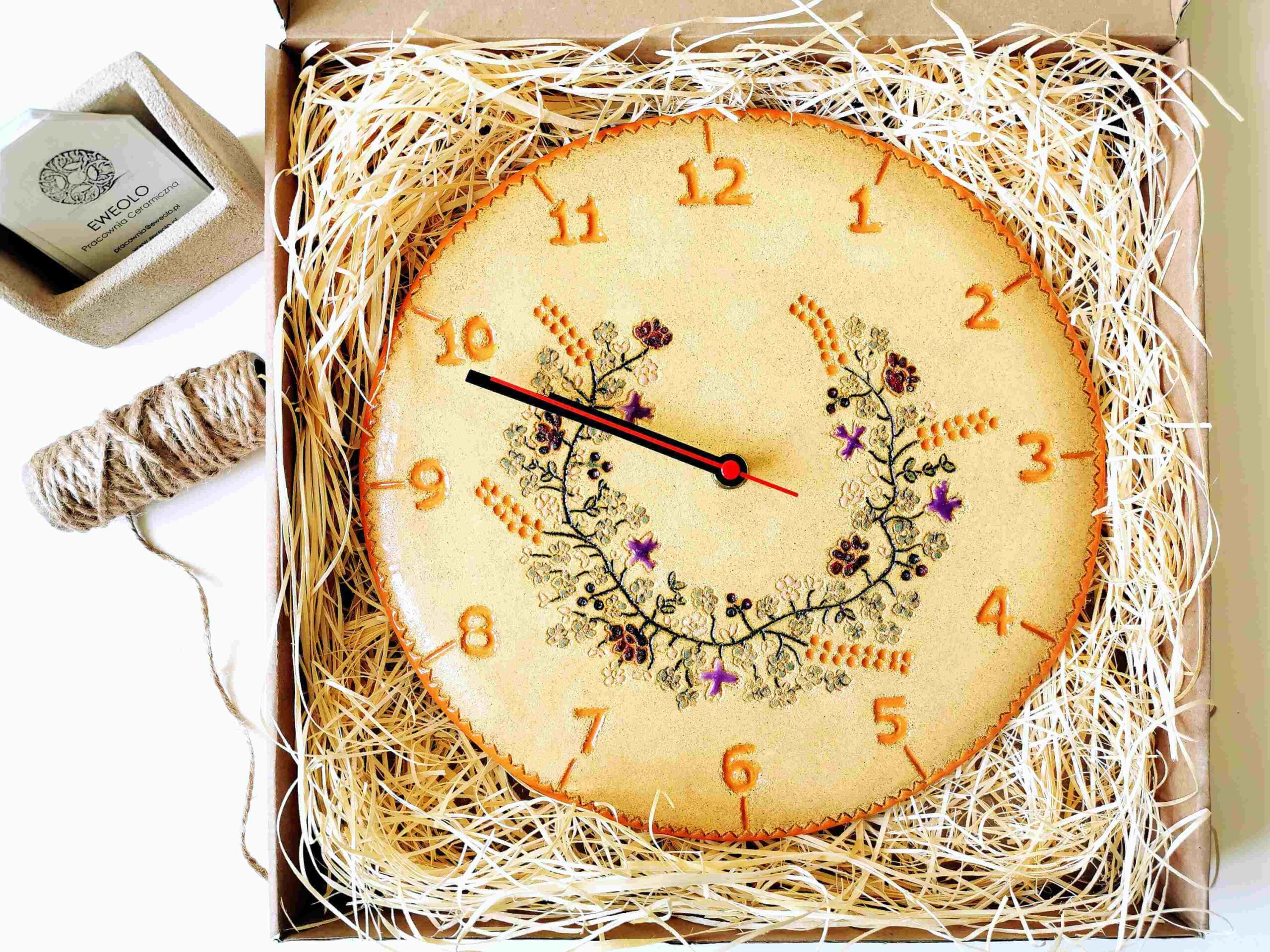 zegar wianek kwiatów polnych