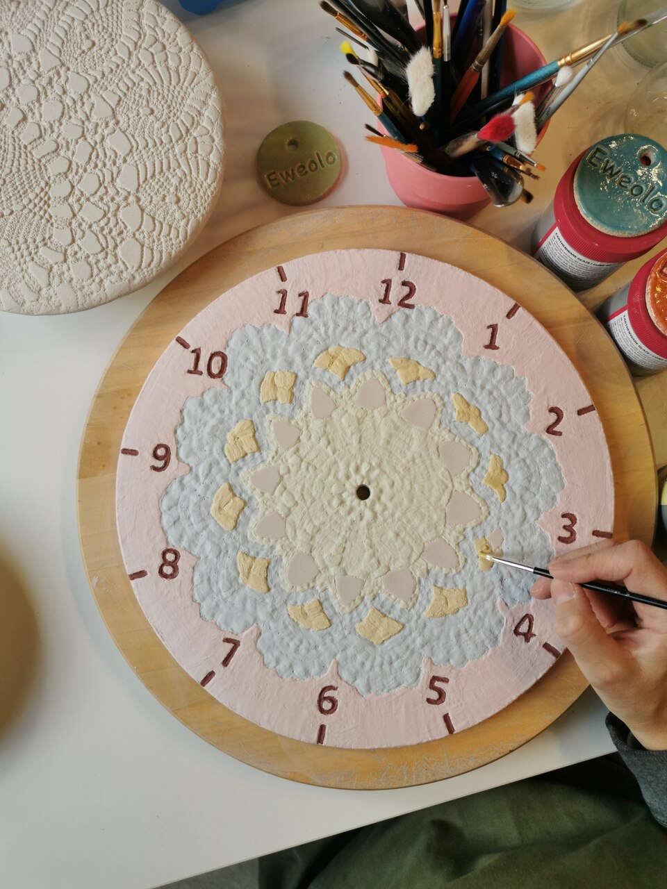 zegar z gliny szkliwienie eweolo