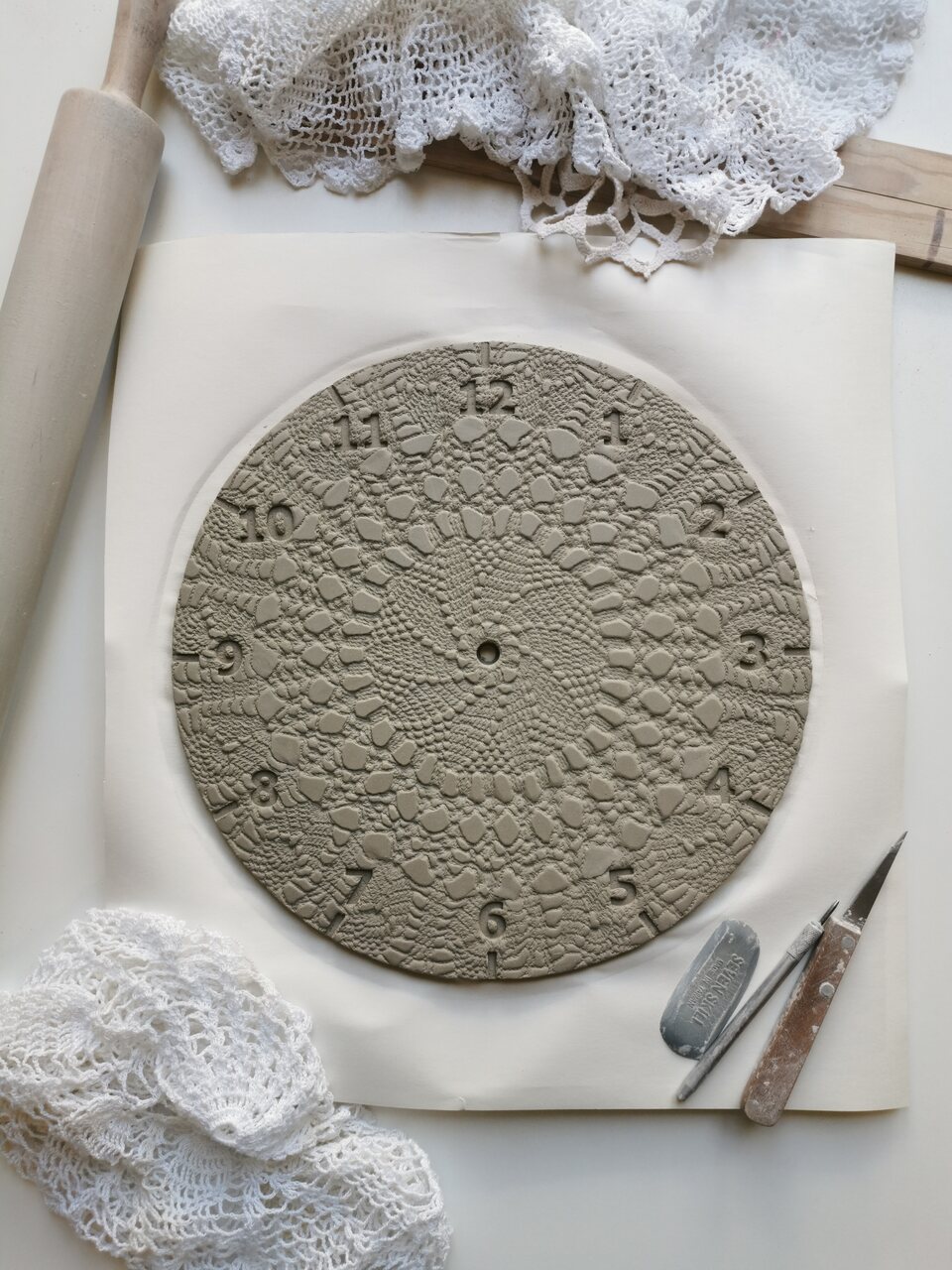 zegar kwiat Czasu koniakowy świeża glina