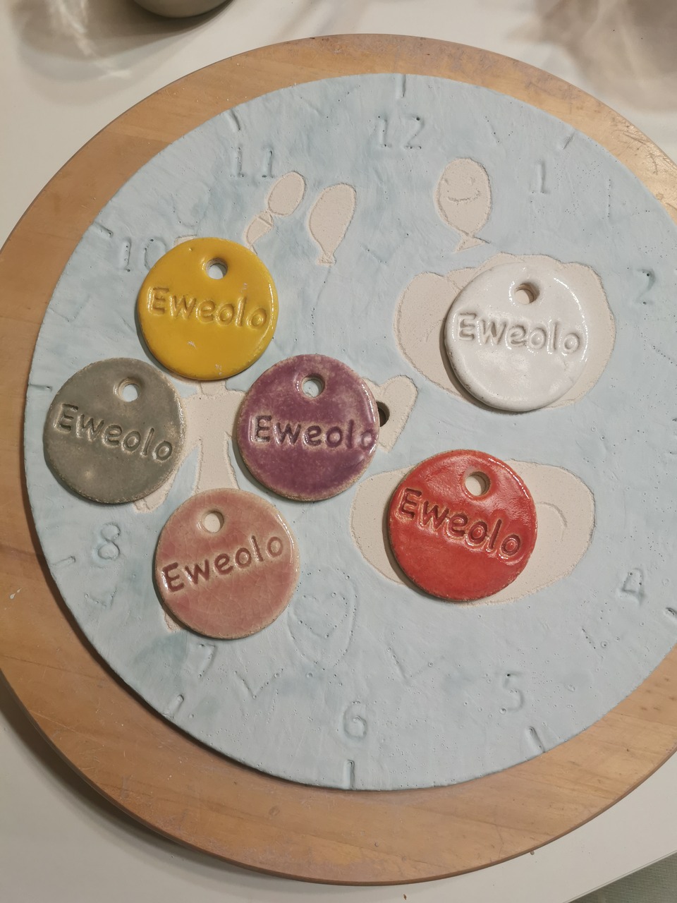 dobór szkliwa na tarczę - ceramiczny personalizowany zegar