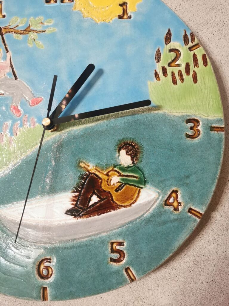 Figurka taty na łódce z gitarą personalizowany prezent na rocznicę ślubu